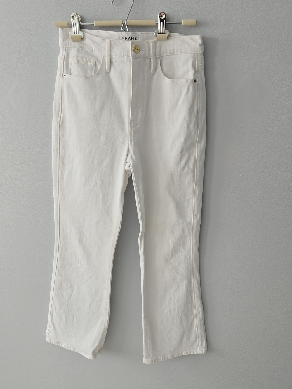 Frame Optic White Le Sylvie Kick Boot Jeans, s27